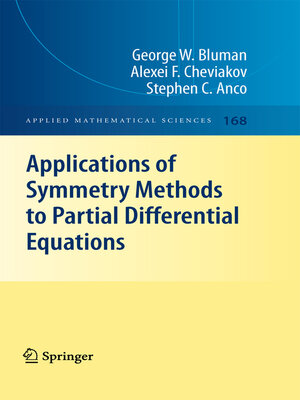 cover image of Applications of Symmetry Methods to Partial Differential Equations